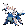 Samurott (z Hisui) — mały pikselowy sprite w wariancie shiny