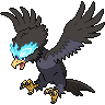Braviary (z Hisui) — mały pikselowy sprite w wariancie shiny