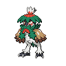 Decidueye (z Hisui) — mały pikselowy sprite w wariancie shiny