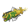 Basculegion (♀) — mały pikselowy sprite w wariancie shiny