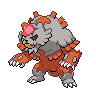 Ursaluna (Bloodmoon) — mały pikselowy sprite w wariancie shiny