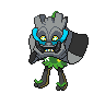 Ogerpon (Cornerstone Mask) — mały pikselowy sprite w wariancie shiny