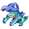 Feraligatr (Mega) — mały pikselowy sprite w wariancie shiny