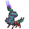 Scolipede (Mega) — mały pikselowy sprite w wariancie shiny