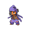 Scrafty (Mega) — mały pikselowy sprite w wariancie shiny