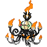 Chandelure (Mega) — mały pikselowy sprite w wariancie shiny