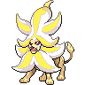 Pyroar (Mega) — mały pikselowy sprite w wariancie shiny