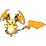 Raichu (Mega Y) — mały pikselowy sprite w wariancie shiny