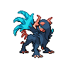 Absol (Mega Z) — mały pikselowy sprite w wariancie shiny