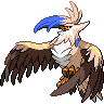 Staraptor (Mega) — mały pikselowy sprite w wariancie shiny