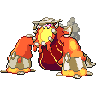 Heatran (Mega) — mały pikselowy sprite w wariancie shiny