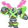 Golurk (Mega) — mały pikselowy sprite w wariancie shiny