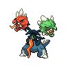 Scovillain (Mega) — mały pikselowy sprite w wariancie shiny