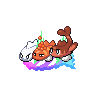Tatsugiri (Stretchy Mega) — mały pikselowy sprite w wariancie shiny