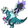 Baxcalibur (Mega) — mały pikselowy sprite w wariancie shiny