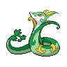 Serperior — mały pikselowy sprite w zwykłym ubarwieniu