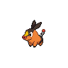 Tepig — mały pikselowy sprite w zwykłym ubarwieniu