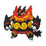 Emboar — mały pikselowy sprite w zwykłym ubarwieniu