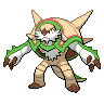 Chesnaught — mały pikselowy sprite w zwykłym ubarwieniu