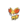 Fennekin — mały pikselowy sprite w zwykłym ubarwieniu