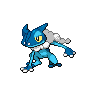 Frogadier — mały pikselowy sprite w zwykłym ubarwieniu