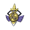 Aegislash — mały pikselowy sprite w zwykłym ubarwieniu
