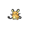 Dedenne — mały pikselowy sprite w zwykłym ubarwieniu