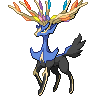Xerneas — mały pikselowy sprite w zwykłym ubarwieniu
