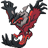 Yveltal — mały pikselowy sprite w zwykłym ubarwieniu
