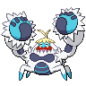 Crabominable — mały pikselowy sprite w zwykłym ubarwieniu