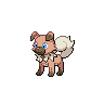 Rockruff — mały pikselowy sprite w zwykłym ubarwieniu
