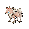 Lycanroc — mały pikselowy sprite w zwykłym ubarwieniu