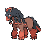 Mudsdale — mały pikselowy sprite w zwykłym ubarwieniu
