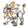 Solgaleo — mały pikselowy sprite w zwykłym ubarwieniu