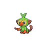 Grookey — mały pikselowy sprite w zwykłym ubarwieniu