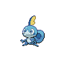 Sobble — mały pikselowy sprite w zwykłym ubarwieniu