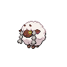 Wooloo — mały pikselowy sprite w zwykłym ubarwieniu