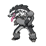 Obstagoon — mały pikselowy sprite w zwykłym ubarwieniu