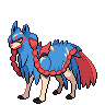 Zacian — mały pikselowy sprite w zwykłym ubarwieniu