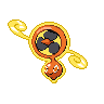 Rotom (Fan) — mały pikselowy sprite w zwykłym ubarwieniu