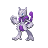Mewtwo (Mega X) — mały pikselowy sprite w zwykłym ubarwieniu