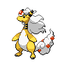 Ampharos (Mega) — mały pikselowy sprite w zwykłym ubarwieniu