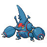 Heracross (Mega) — mały pikselowy sprite w zwykłym ubarwieniu
