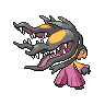 Mawile (Mega) — mały pikselowy sprite w zwykłym ubarwieniu