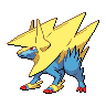 Manectric (Mega) — mały pikselowy sprite w zwykłym ubarwieniu