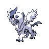 Absol (Mega) — mały pikselowy sprite w zwykłym ubarwieniu