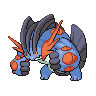 Swampert (Mega) — mały pikselowy sprite w zwykłym ubarwieniu