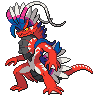 Koraidon — mały pikselowy sprite w zwykłym ubarwieniu