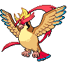 Pidgeot (Mega) — mały pikselowy sprite w zwykłym ubarwieniu