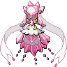 Diancie (Mega) — mały pikselowy sprite w zwykłym ubarwieniu